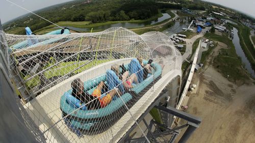 The water slide called "Verruckt" at Schlitterbahn Waterpark in Kansas City