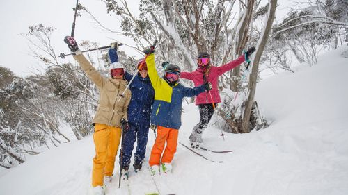 Blizzard conditions continue in the mountains, with around 80cm’s of fresh snow blanketing Thredbo.(Thredbo)