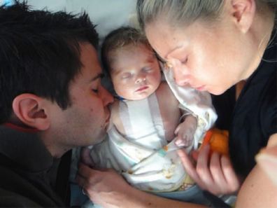 Alisa Camplin with her husband and son Finnan