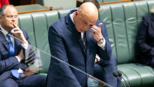 Le chef de l'opposition Peter Dutton lors d'une motion de condoléances