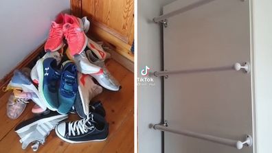 Space-Saving Shoe Organizing Hack