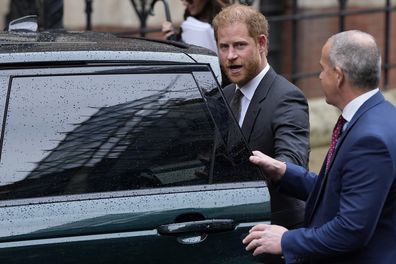 Britain's Prince Harry leaves the Royal Courts Of Justice in London, Tuesday, March 28, 2023.  
