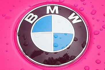 BMW badge on pink sedan (Getty)