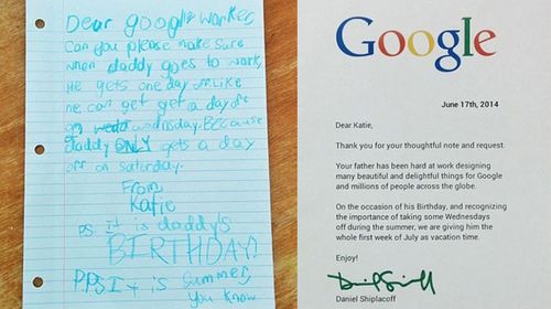 Girl's Google vacation request goes viral