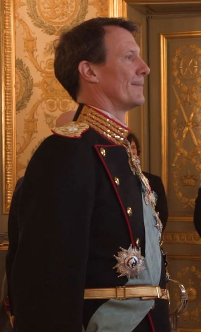 Prince Joachim watches his brother Frederik proclaimed King