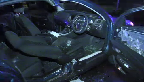 The driver who caused the crash fled on foot until he was tackled by another man. (9NEWS)