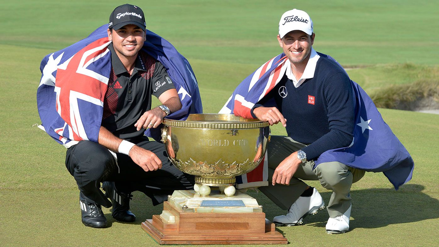 Australian golfers Jason Day (left) and Adam Scott