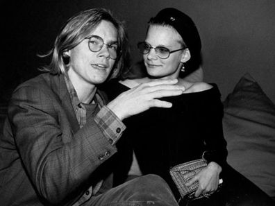 Actor River Phoenix (1970 - 1993) (L) talking with actress and girlfriend Martha Plimpton (R) at fur-free benefit for animal rights, at Palladium Club.    (Photo by Robin Platzer/Getty Images)
