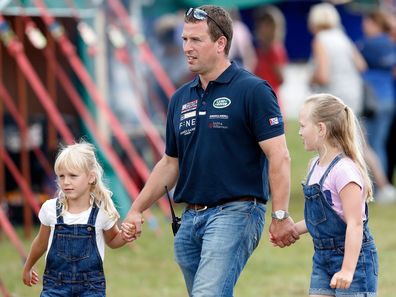 Phillips with his children Savannah, 10, and Isla, nine.