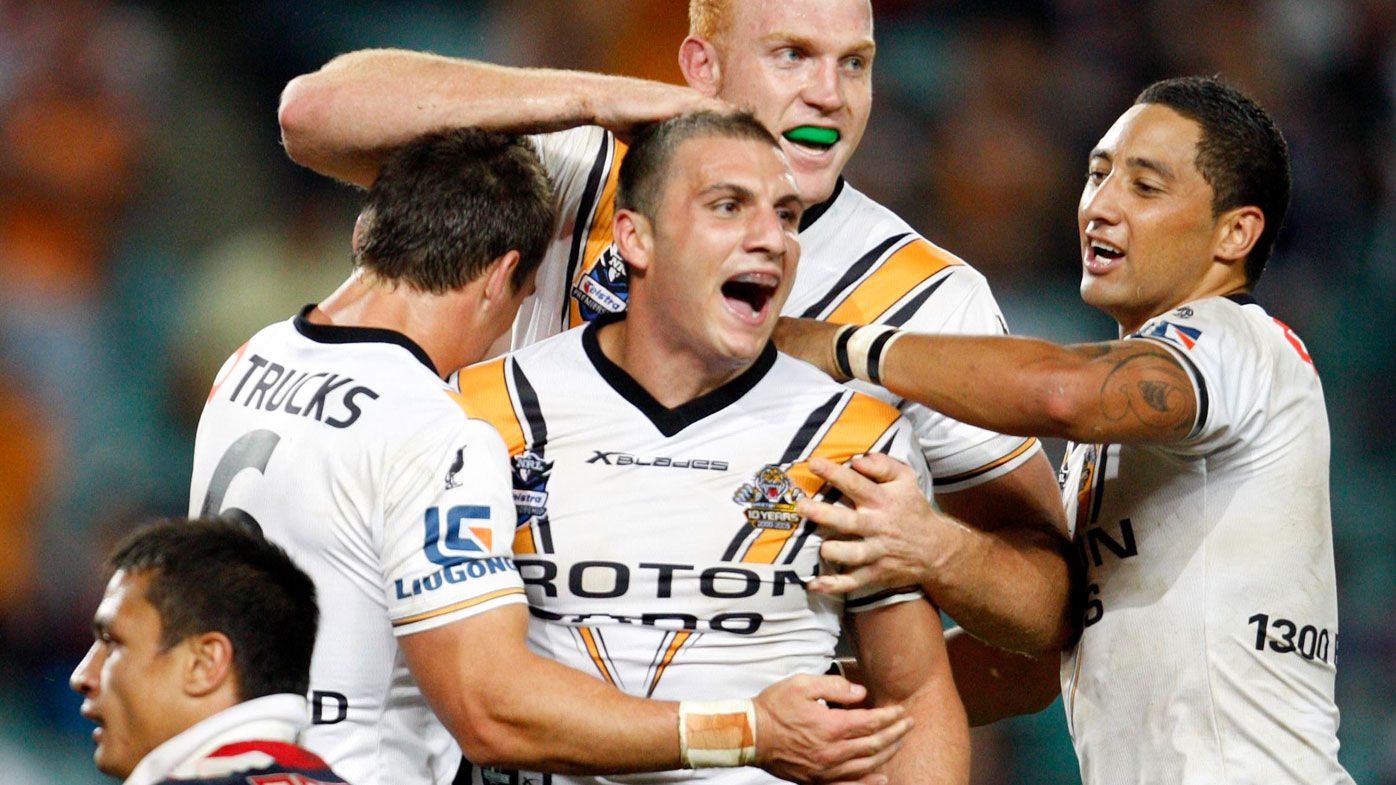 Robbie Farah and Benji Marshall during their golden years at the Wests Tigers.