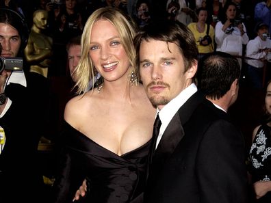 Uma Thurman & Ethan Hawke at the Kodak Theater in Hollywood for the 74th Annual Academy Awards in 2002.