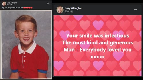 Suzy Allington took to social media Thursday morning following swift water rescue crews retrieving her son David Hornman from his ute that was overturned in raging flood waters.