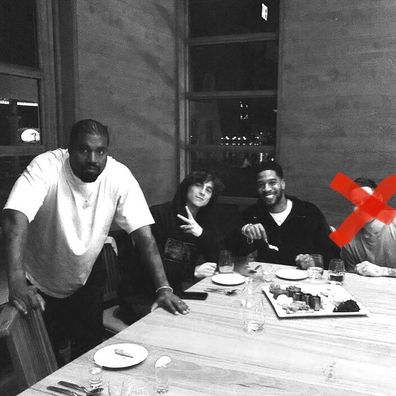 Kanye West takes petty swipe at Pete Davidson, posting photo of him, actor Timothee Chalamet, Kid Cudi and Davidson with his head crossed out.