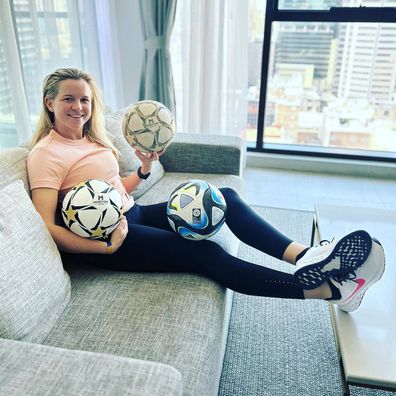 Fran Hurndall dribbled a soccer ball from Brisbane to Sydney