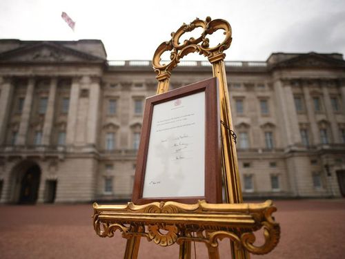 The notice of the royal baby's birth. (PA/AAP)