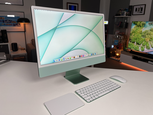 The new iMac comes in seven colours meaning it should fit into any office or home environment.