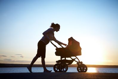 Mum with a pram