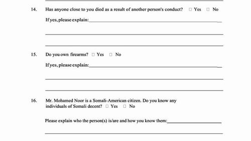 Some of the questions ask potential jurors if they have pre-conceived biases against Somalians.
