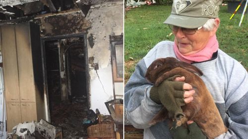 A family of four and their pet rabbit safely escaped the Melbourne house fire. (9NEWS)