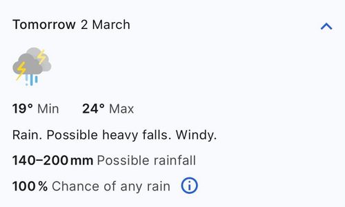 NSW flood update; sydney wild weather predictions 200mm could swamp sydney