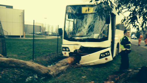 The damaged bus after the incident. (Supplied)