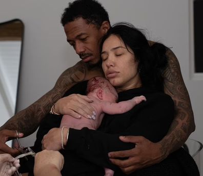 Nick Cannon and model Bre Tiesi share intimate footage from baby's home birth.