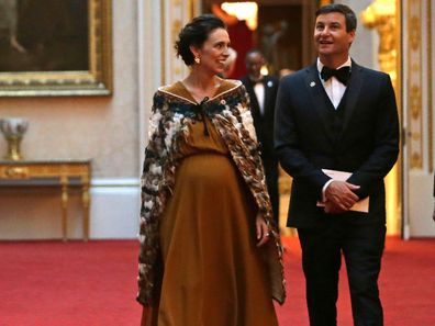 Jacinda Ardern and Clarke Gayford in Buckingham Palace