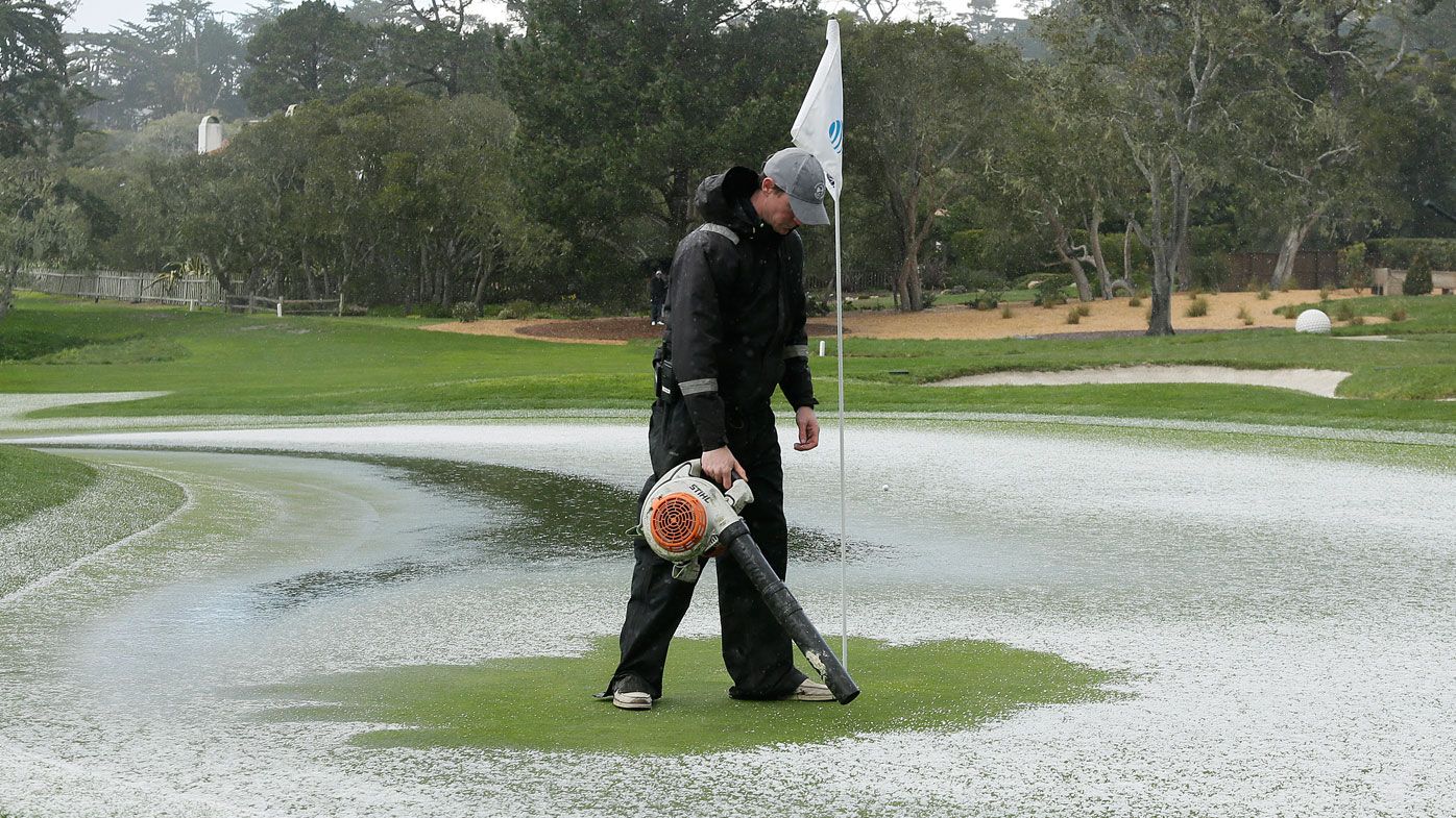 Pebble Beach was hit by a hail storm