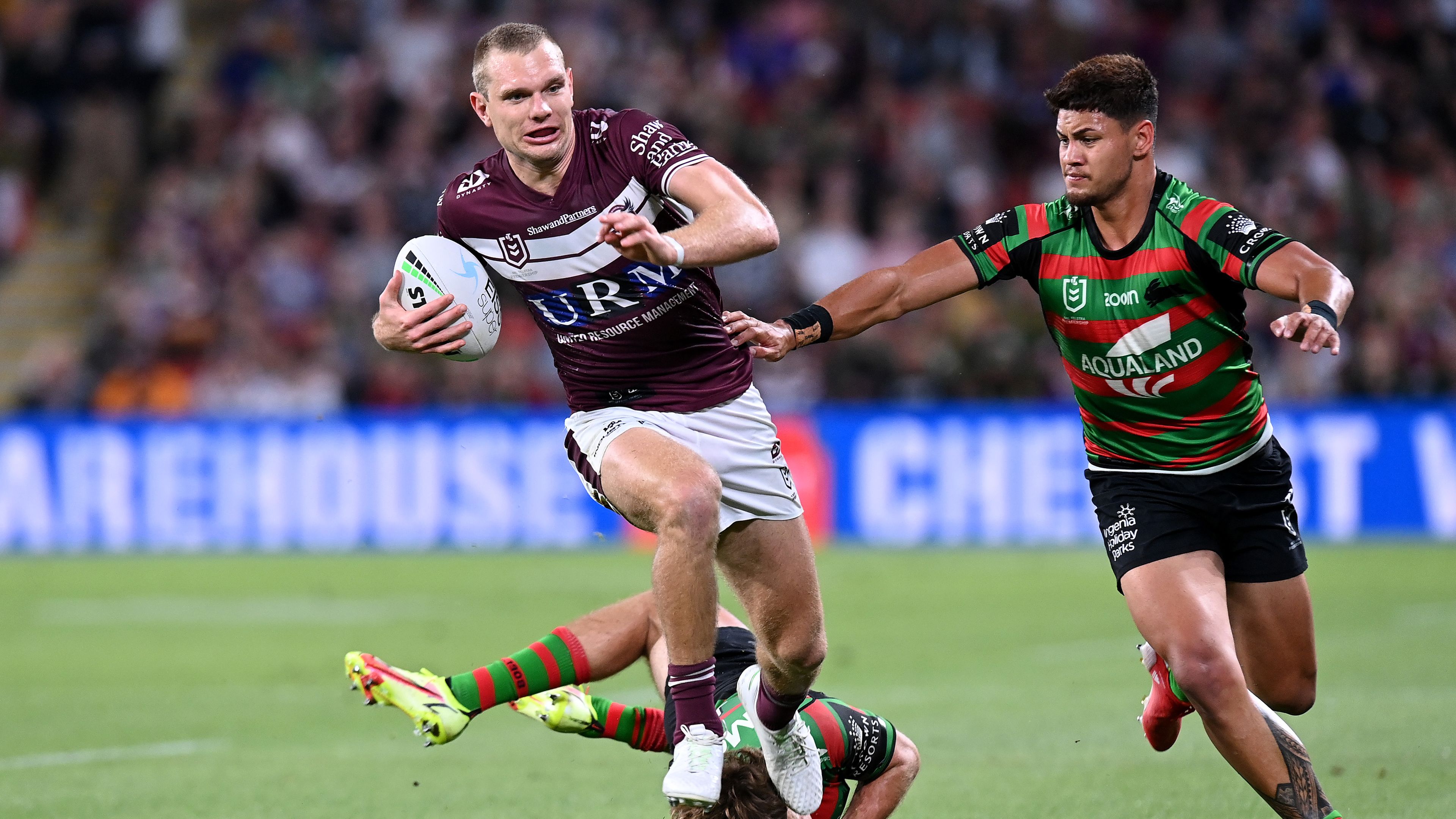Tom Trbojevic during the NRL Grand Final Qualifier match between the South Sydney Rabbitohs and the Manly Sea Eagles.