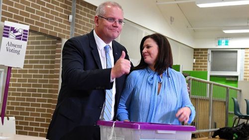 190518 Federal election 2019 Scott Morrison casts vote Sydney Sutherland Shire Politics news Australia