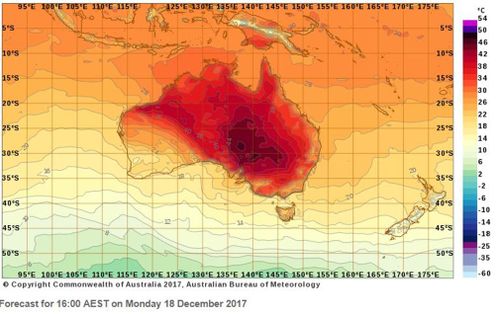 The forecast across Australia for this afternoon. (BoM)