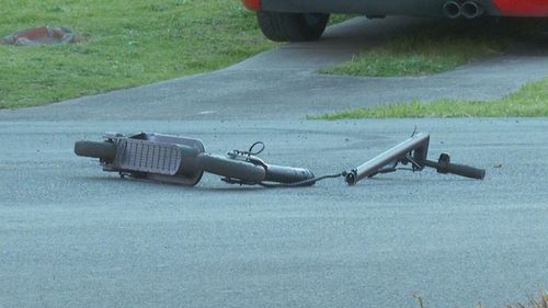 The child was riding his e-scooter while on school holidays when he was hit by a white Toyota Camry.
