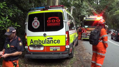 Rescuers used a rope system to pull her from the embankment.