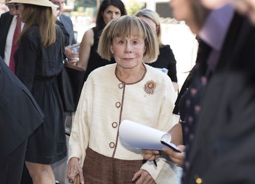 Jeanne Pratt arrives for the state funeral service for Ron Walker. (AAP)