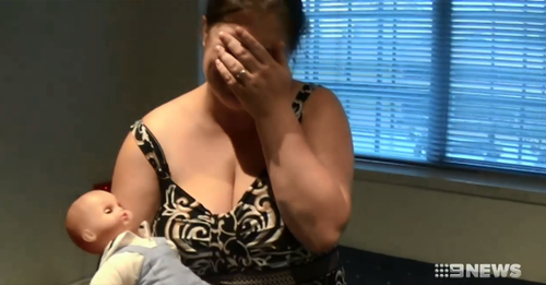 Jennifer Kennison in a re-enactment of her baby's death with authorities.