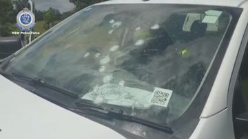 Bullets were also sprayed at the windscreen of the vehicle.