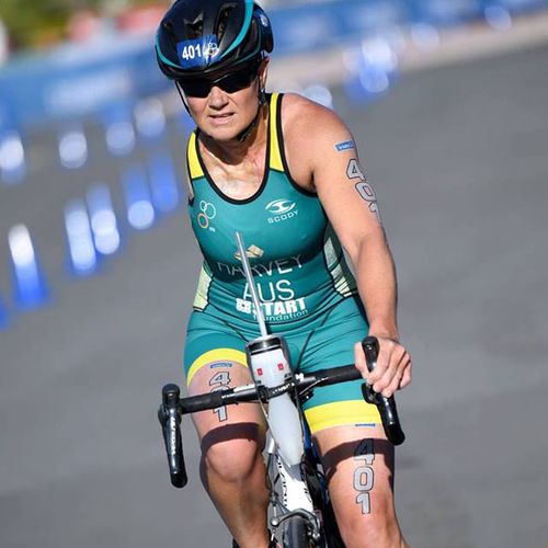 Kerryn Harvey competing in the World Paratriathlon Championships in Chicago. (Photo: Delly Carr - Sports Photography)