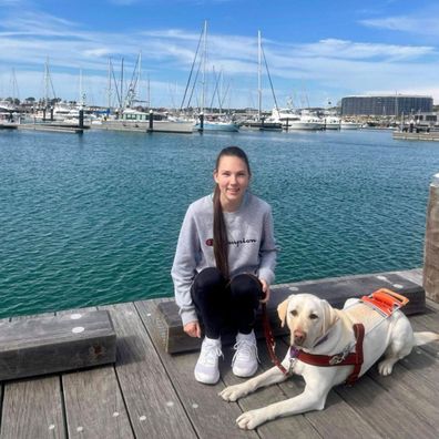 Karlee Symmonds and her Guide Dog Isla