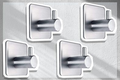 9PR: Fotosnow Adhesive Stainless Steel Hooks, four-pack