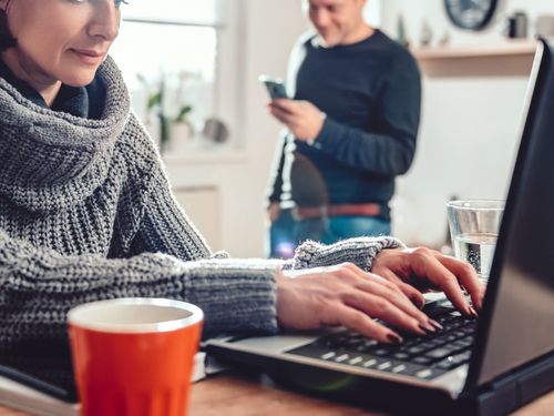 Couple working from home