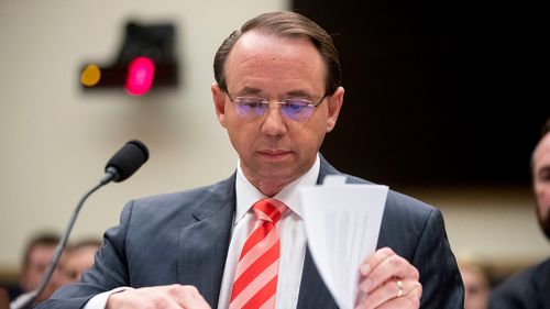 The five articles charge Mr Rosenstein of "high crimes and misdemeanours" for failing to produce information to the committees. Picture: AP