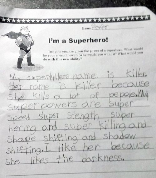 'My daughter, future serial killer': man shares daughter’s disturbingly funny homework