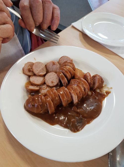 Plenty of sausage - but it doesn't look like a balanced meal.