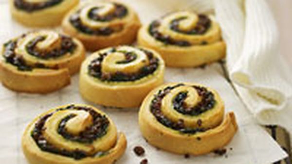 Beef and spinach pinwheels