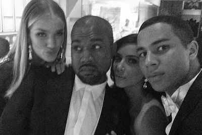 @kimkardashian: Xo #RosieHuntington #Kanye #OliverRousteing