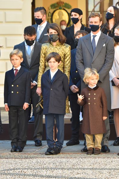 Charlotte Casiraghi (C) and Pierre Casiraghi