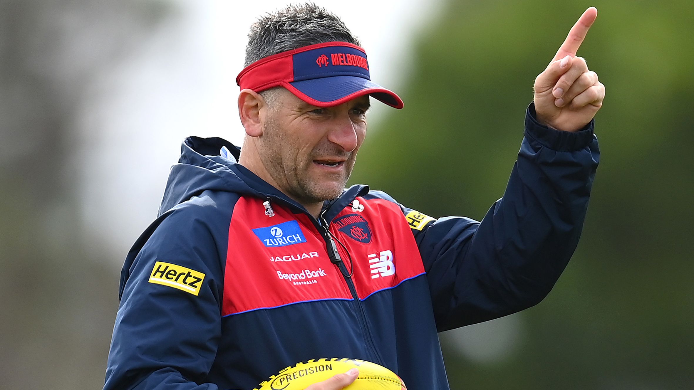 MELBOURNE, AUSTRALIA - MARCH 21: Adem Yze the assistant coach of the Demons gives instructions during a Melbourne Demons AFL training session at Casey Fields on March 21, 2023 in Melbourne, Australia. (Photo by Quinn Rooney/Getty Images)