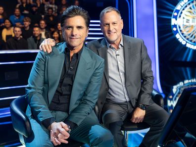 John Stamos and Dave Coulier on 'Who Wants to be a Millionaire' in July.