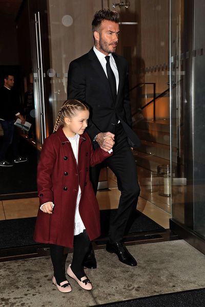 At just six-years-old Harper Beckham is already giving her
mother Victoria a run for her money in the style stakes.<br>
<br>
VB’s mini-me graced the front-row at her A/W’ 18 show in NYC
overnight clad in a bordeaux-coloured coat, white frock, mary-jane flats and
boxer braids.<br>
<br>
The pint-size Rapunzel, who has become a regular fixture at
her mum’s fashion shows, is known for her fondness for Burberry capes, Hermes
accessories, Stella McCartney separates and pig-tail plaits.<br>
<br>
If it was a challenge for the style set to fix their gaze
beyond the genetically-blessed Beckham’s -David, Harper, Romeo and Cruz- in the
front-row we hope the sleek, sophisticated offerings from the designer’s
upcoming winter collection did the trick.<br>
<br>
The seams were loosened on the tight and tailored designs
that have defined Victoria Beckham’s 10-year tenure as a designer, with knitted
hoodies, pleated pants and leopard-print coats making their way down the
runway. <br>
<br>
Click through to see the highlights of Victoria Beckham’s
A/W’18 show.