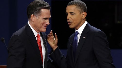 Mitt Romney and Barack Obama during a debate in 2012. (AAP)